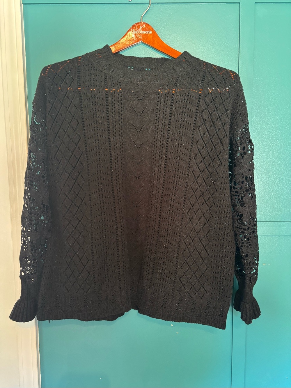 Unbranded Women’s Black Lace Sleeve Sweater Size XL